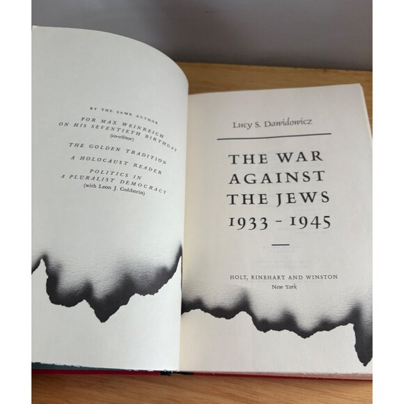The War Against The Jews 1933-1945 By Lucy S. Dawidowicz Hardcover Book 1975 - Picture 11 of 16